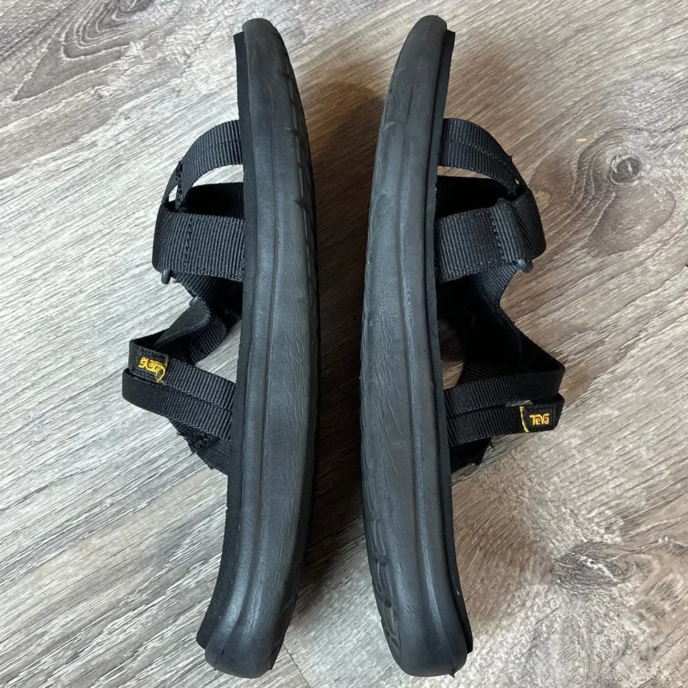 Teva Voya Slide Black Strappy Sandals Womens 8.5‎ UK 6.5 EU 39.5